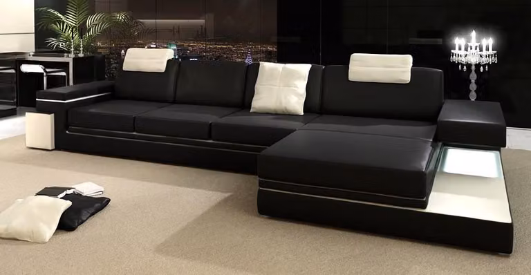 Ledersofa mit USB Wohnlandschaft XXL Ecksofa Bigsofa Design Couch Designersofa