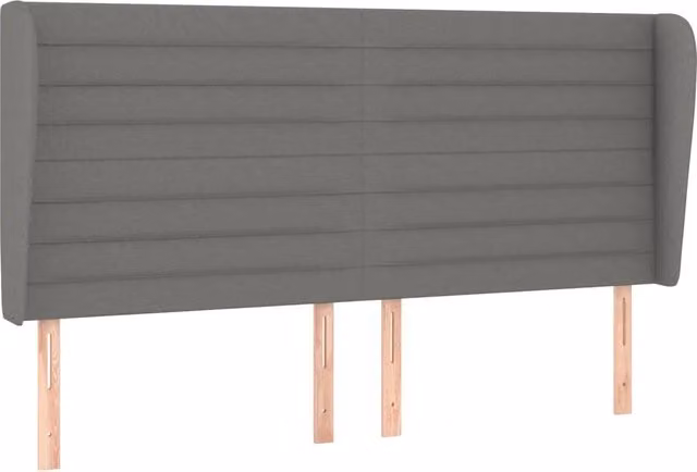 Testiera ad orecchio in tessuto grigio scuro L: 183 cm, P: 23 cm, H: 118/128 cm – 1