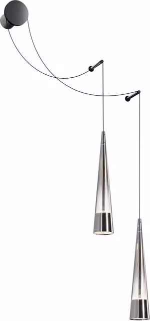 Applique Da Parete Moderno Sintesi Metallo Cromo Vetro 2 Luci Led 24W
