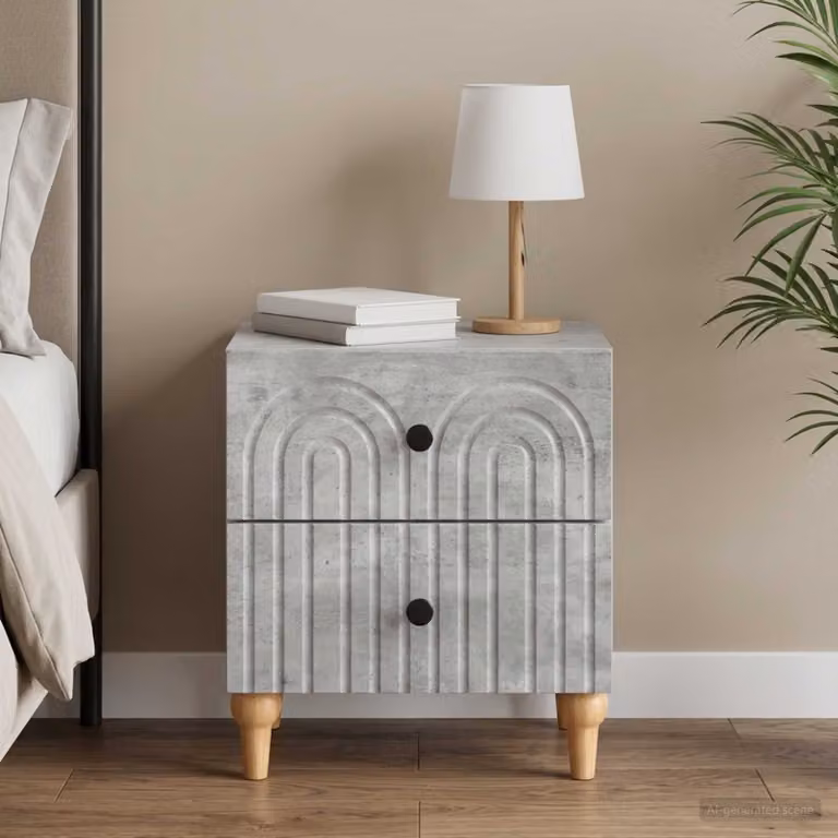 vidaXL Armadio da Notte Moderno con Cassetto Grigio, L 43 cm x P 34,5 cm x H 48 cm