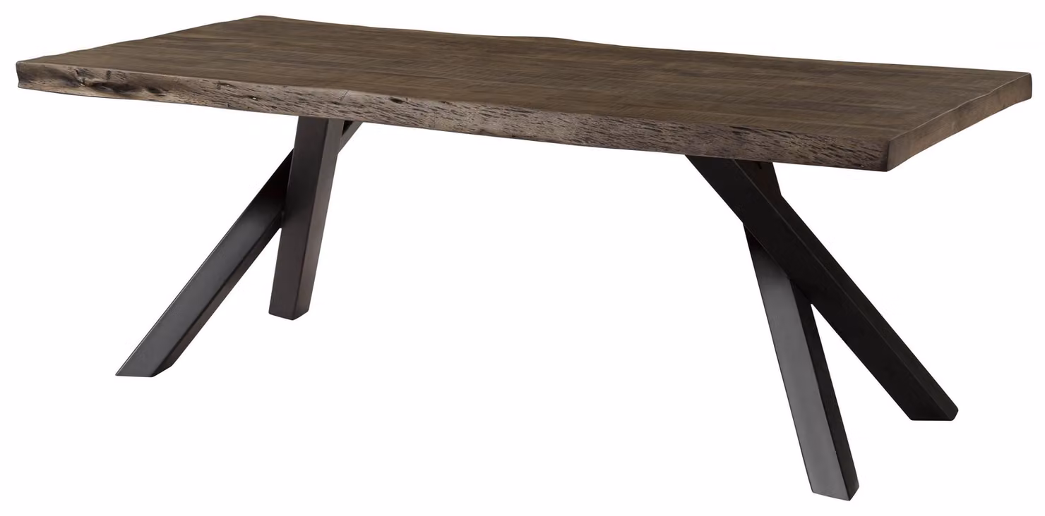 MASSIVMOEBEL24 | Tavolo da pranzo in legno di mango 180x90x76 laccato grigio / gambe ad A antracite matt FREEFORM 5