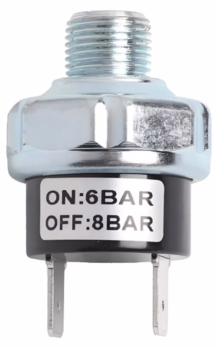 Interruttore di pressione per compressore, 6-8 bar, filettatura 1/4"-19 BSPT