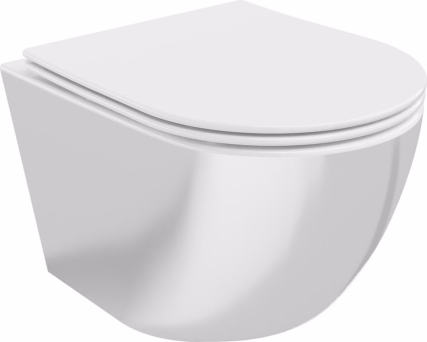 Mexen Lena wc rimless con sedile slim a chiusura rallentata, duroplast, bianco/argento - 30224004