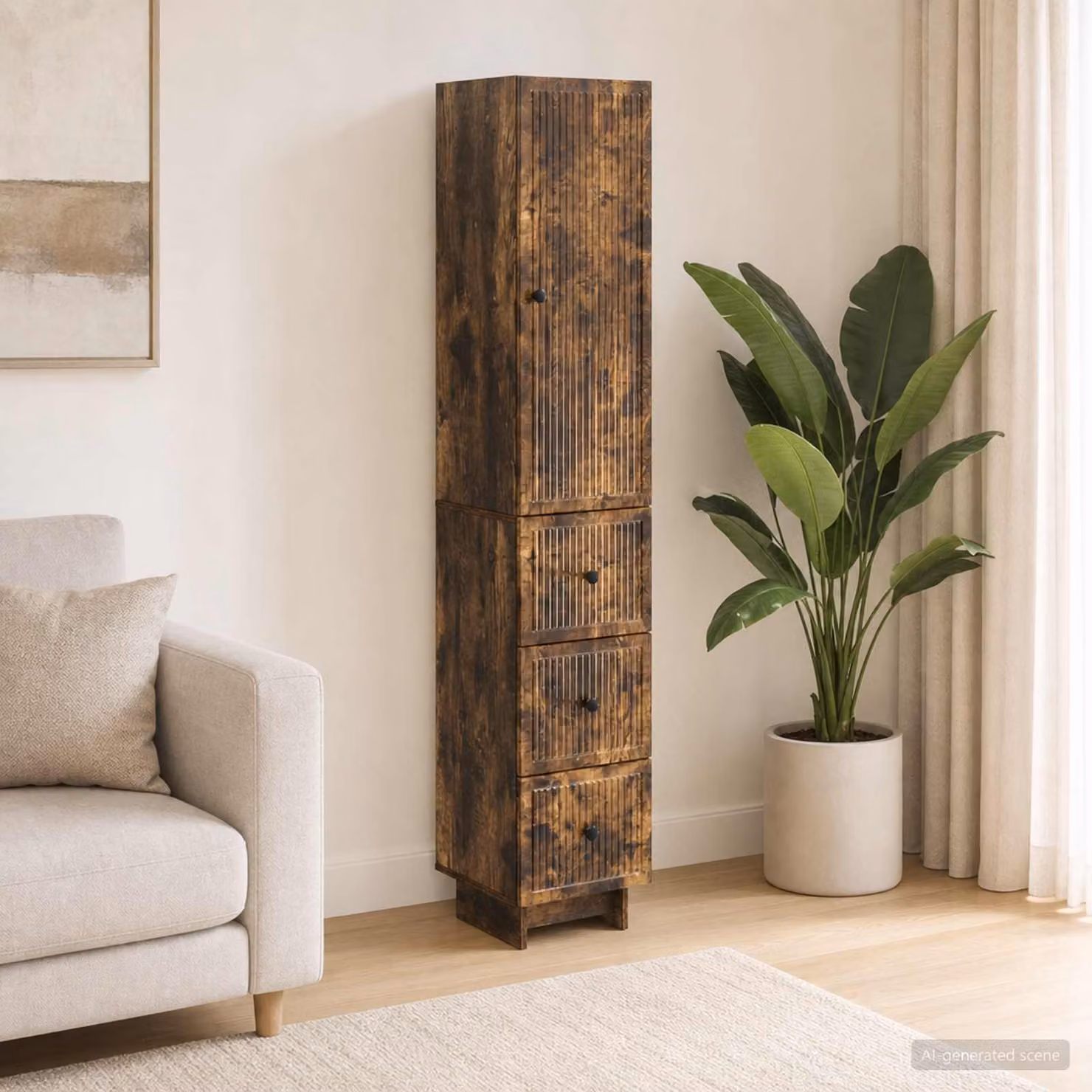 Set di 2 armadi da parete vidaXL in legno MDF marrone con ante a battente e cassetti interni per soggiorno, camera da letto o balcone L/P/H: 90,0 x 34,5 x 33,0 cm