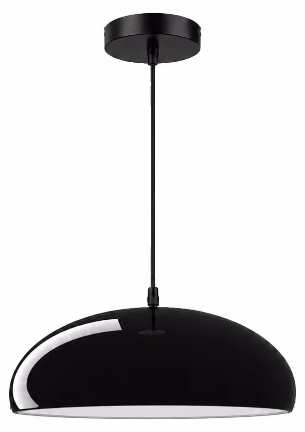 Lampada a sospensione, cavo regolabile, funzione dimmerabile, colore nero, diametro 35 cm, senza lampadina