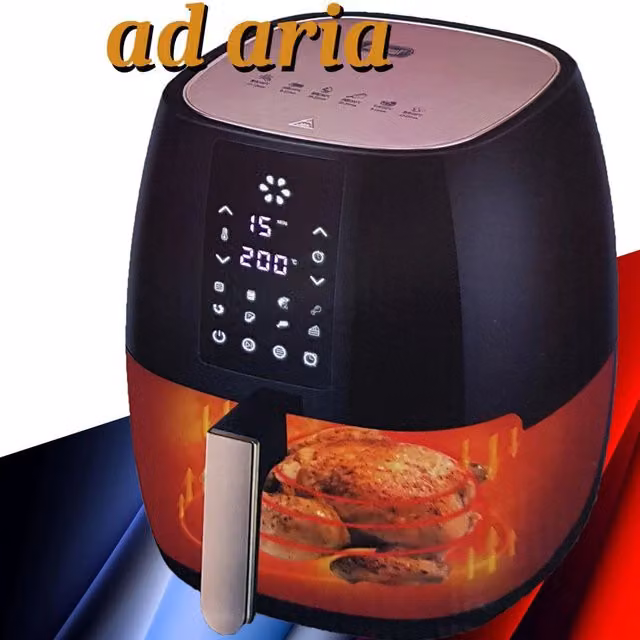Friggitrice ad aria Andowl Q-z8 da 5 lt, 1400W, con display LCD e timer, colore nero