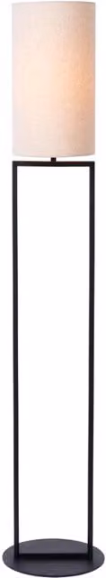 Lampada da terra HERMAN japandi beige nera E27 Lucide