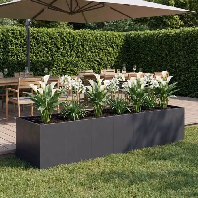Vaso da giardino Nero 280 x 80 x 60 cm 3422156
