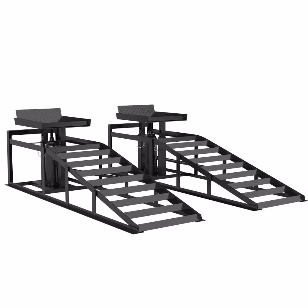 Set di 2 Rampe Idrauliche per Auto con Portata 3T, Colore Nero, Altezza: 23-32.5 cm – 2