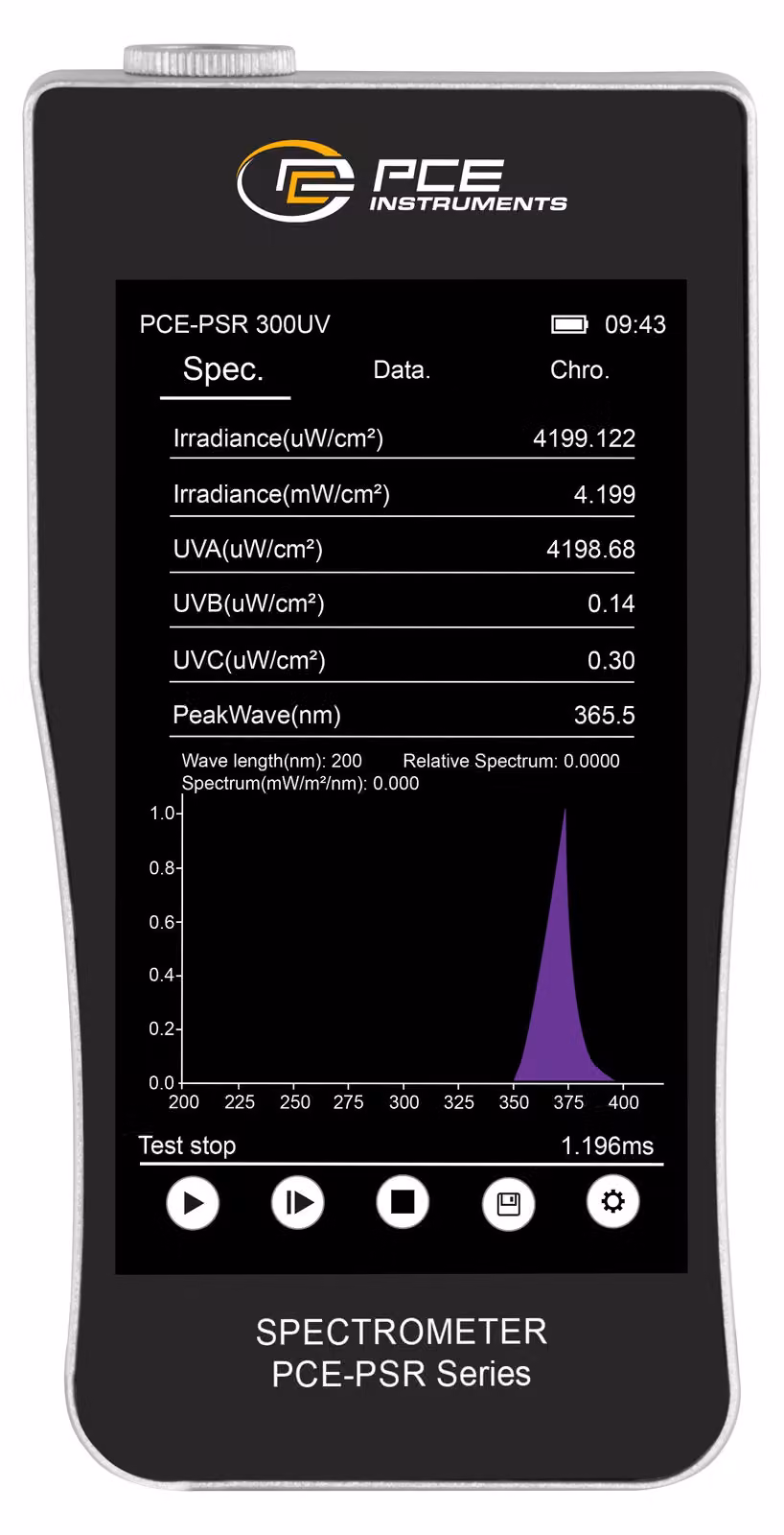 Spettrometro PCE Instruments modello PCE-PSR 300UV