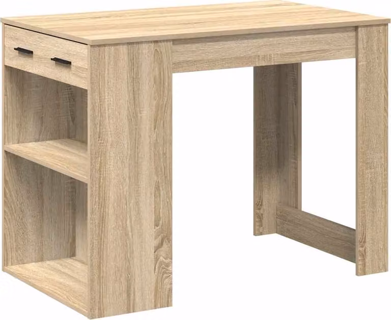 Scrivania con Cassetto Ripiano Rovere Sonoma Legno Multistrato