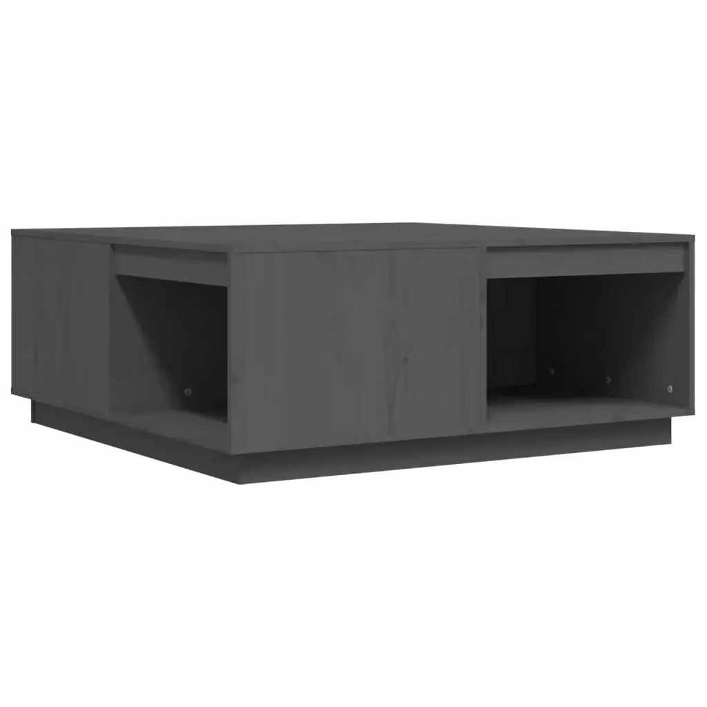vidaXL Tavolino da Salotto in Legno di Pino Massello Grigio L: 100 cm, P: 101 cm, H: 40,5 cm – 2