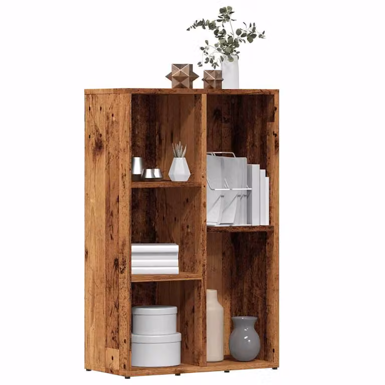 Libreria a parete vidaXL in legno marrone con pannello posteriore L 50 cm, P 25 cm, H 80 cm