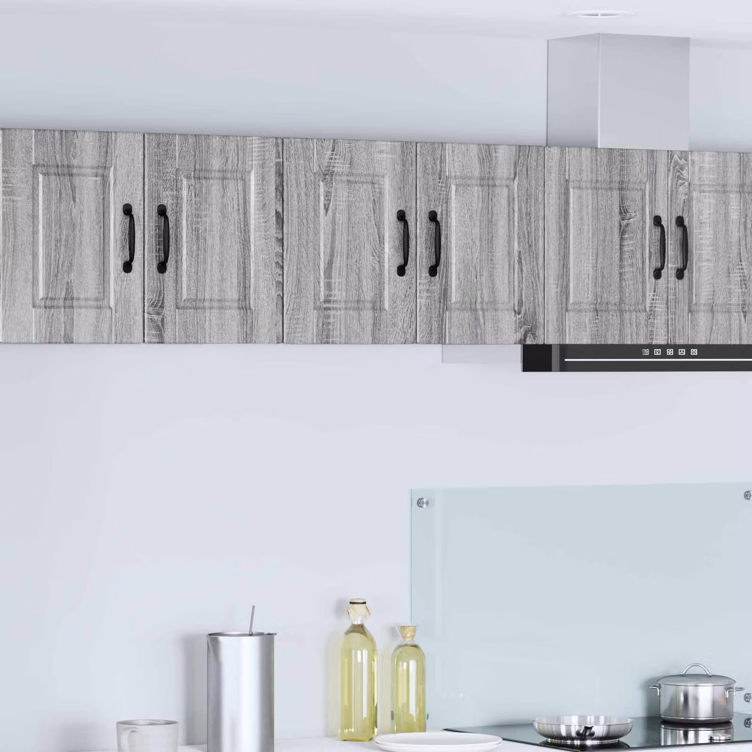 Armadietto a muro vidaXL PORTO Grigio Sonoma con ante a battente e ripiani interni L/P/H: 60 x 31 x 40 cm