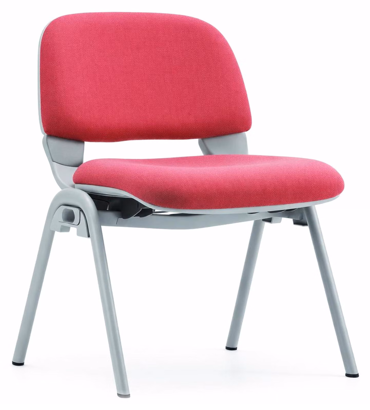 Sedia per seminari con seduta rossa e schienale ergonomico