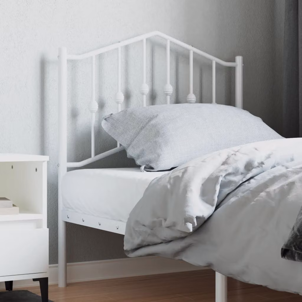 Testiera di ricambio in metallo lacca bianca vidaXL per letto 80x190 cm