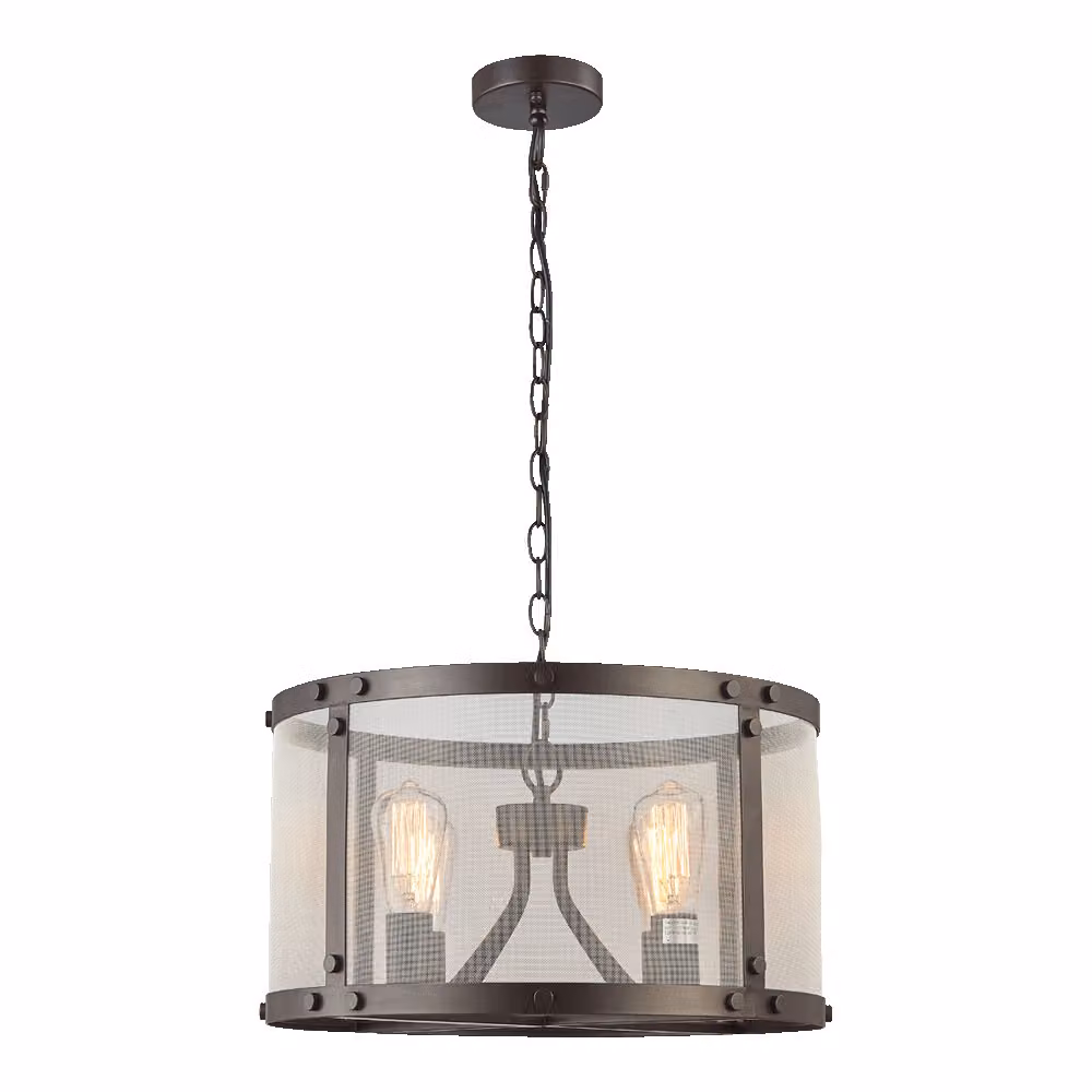 Lampada a sospensione IOWA 4xE27/40W D495 marrone/argento L: 49,5cm L: 49,5cm H: 150cm dimmerabile