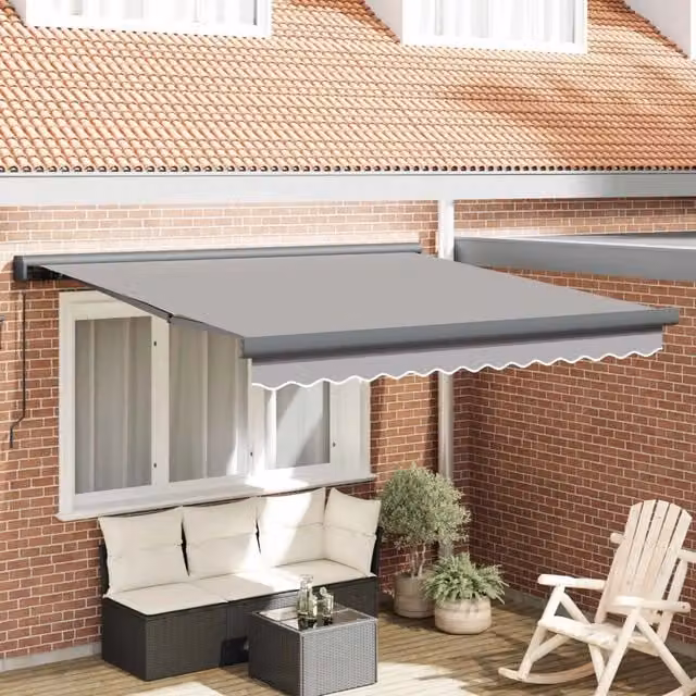 Tenda retrattile Grigio Chiaro 300 x 250 cm Tela e Alluminio 3330101