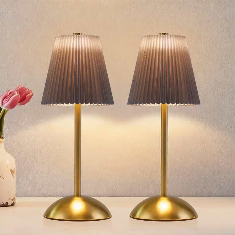 ZMH lampada da comodino set di 2 lampada da tavolo ricaricabile LED lampada da tavolo cordless dimmerabile touch camera da letto con USB paralume in tessuto lampada da comodino