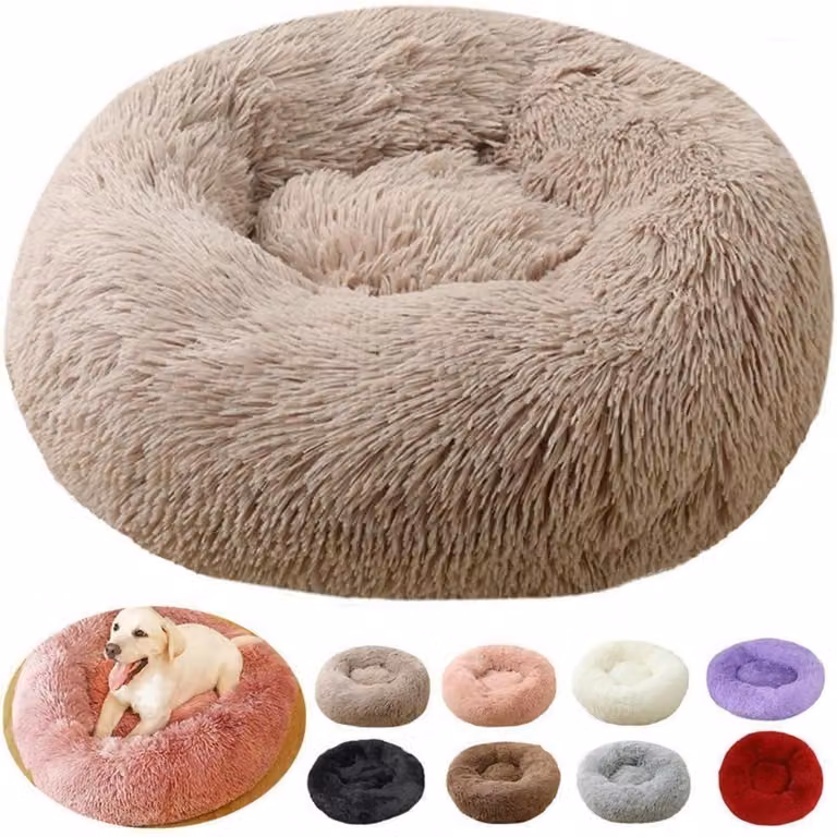 Cuccia per cani, taglia XXL, forma rotonda, diametro 120 cm, colore kaki, lavabile, morbida e antiscivolo