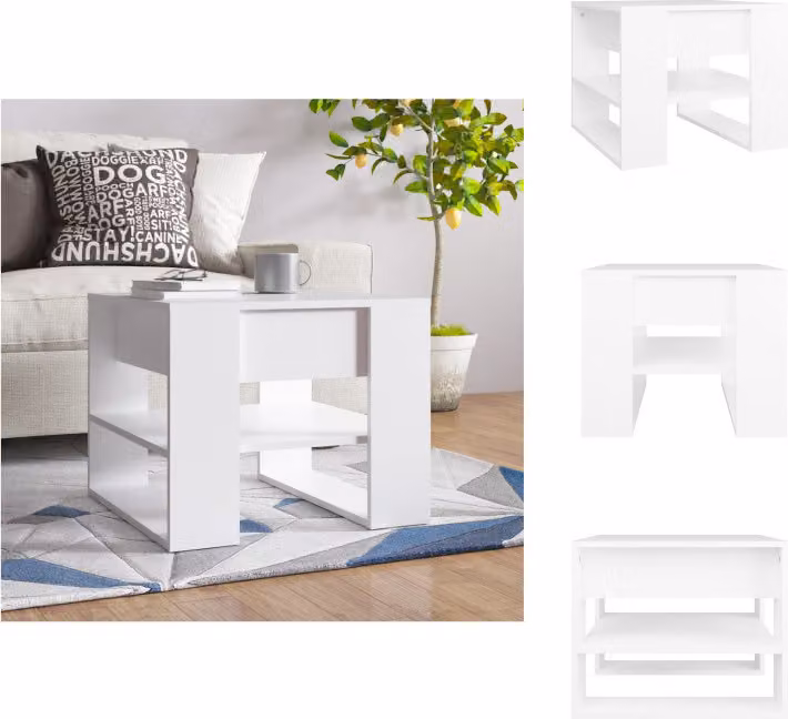 vidaXL Tavolino bianco 55,5x55x45 cm in legno - Tavolini da caffè