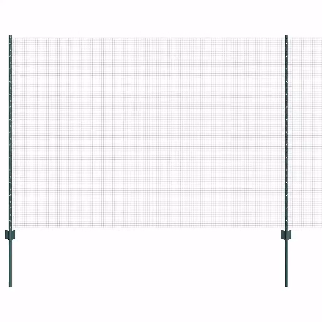Recinzione in rete saldata con pali vidaXL verde in acciaio e PVC per installazione nel terreno L: 16,0 m, H: 1,3 m – 2