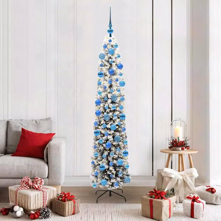 Albero di Natale artificiale moderno vidaXL verde con 300 LED luce bianca calda, Altezza: 180 cm