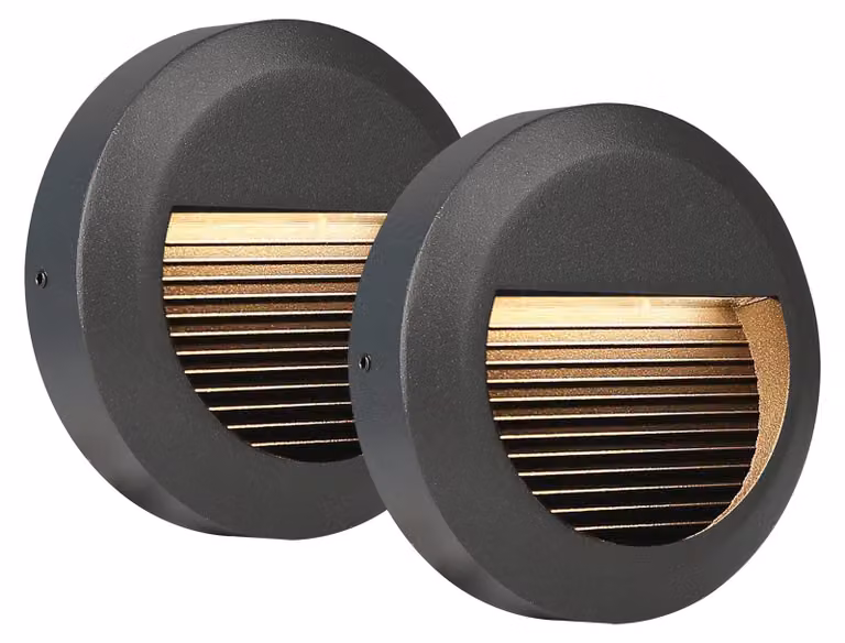 Lampada a LED per scale, confezione da 2, 180 lumen, 3000 K, grado di protezione IP54, alluminio, 230 V
