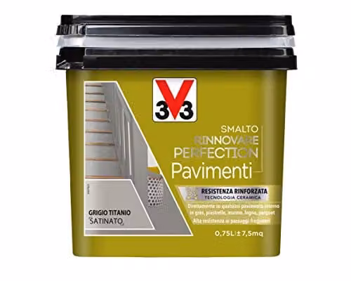 V33 Smalto Rinnovare Perfection Pavimenti Grigio Titanio Satinato 0,75L