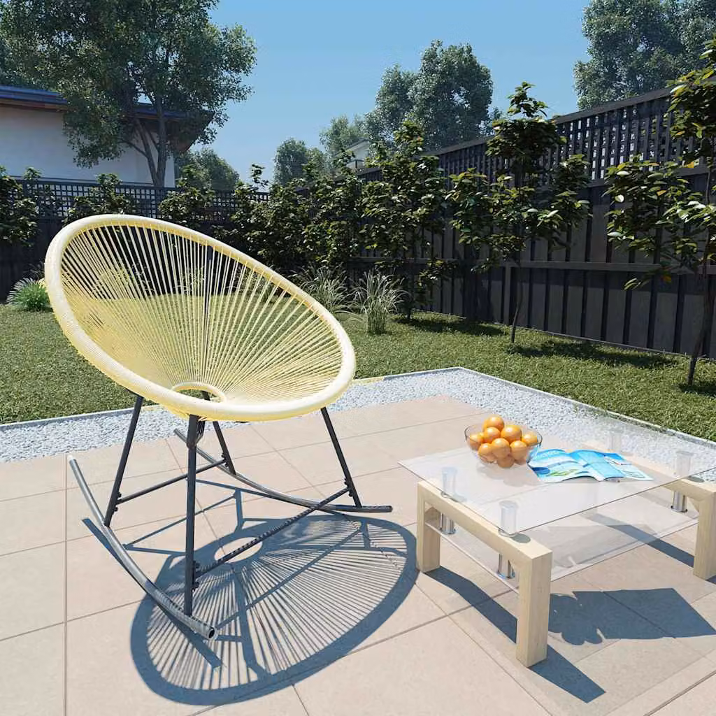 Sedia Acapulco vidaXL per giardino e terrazza in rattan beige con struttura in acciaio verniciato