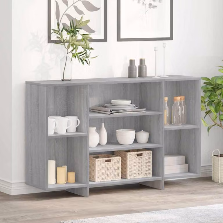 Credenza moderna vidaXL in MDF Grigio Sonoma, L 120 cm x P 30 cm x H 75 cm