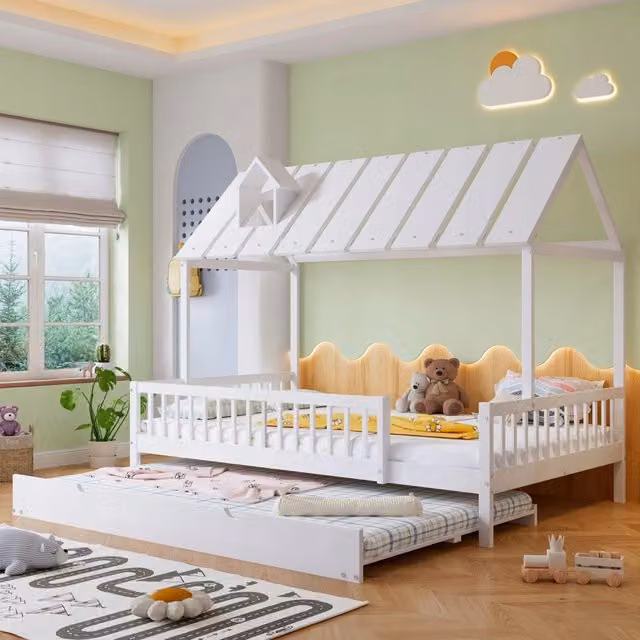 Letto singolo 120x200 - Xylo - Bianco con cassetti e comodino