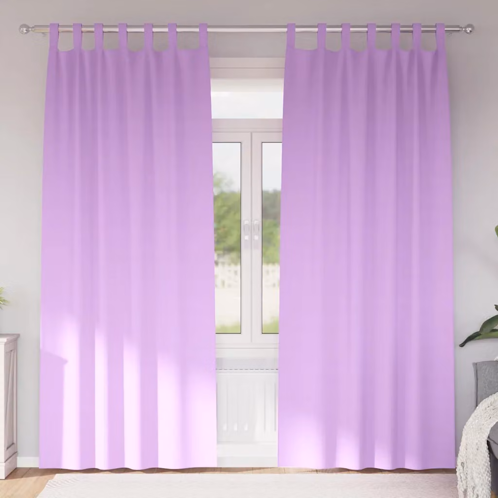 Set di 2 tende blackout vidaXL in poliestere con anelli, colore viola, H 260 x L 140 cm