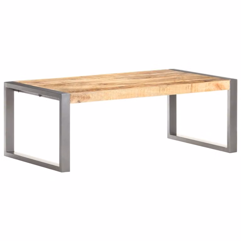 The Living Store tavolino 110x60x40 cm Legno di mango grezzo