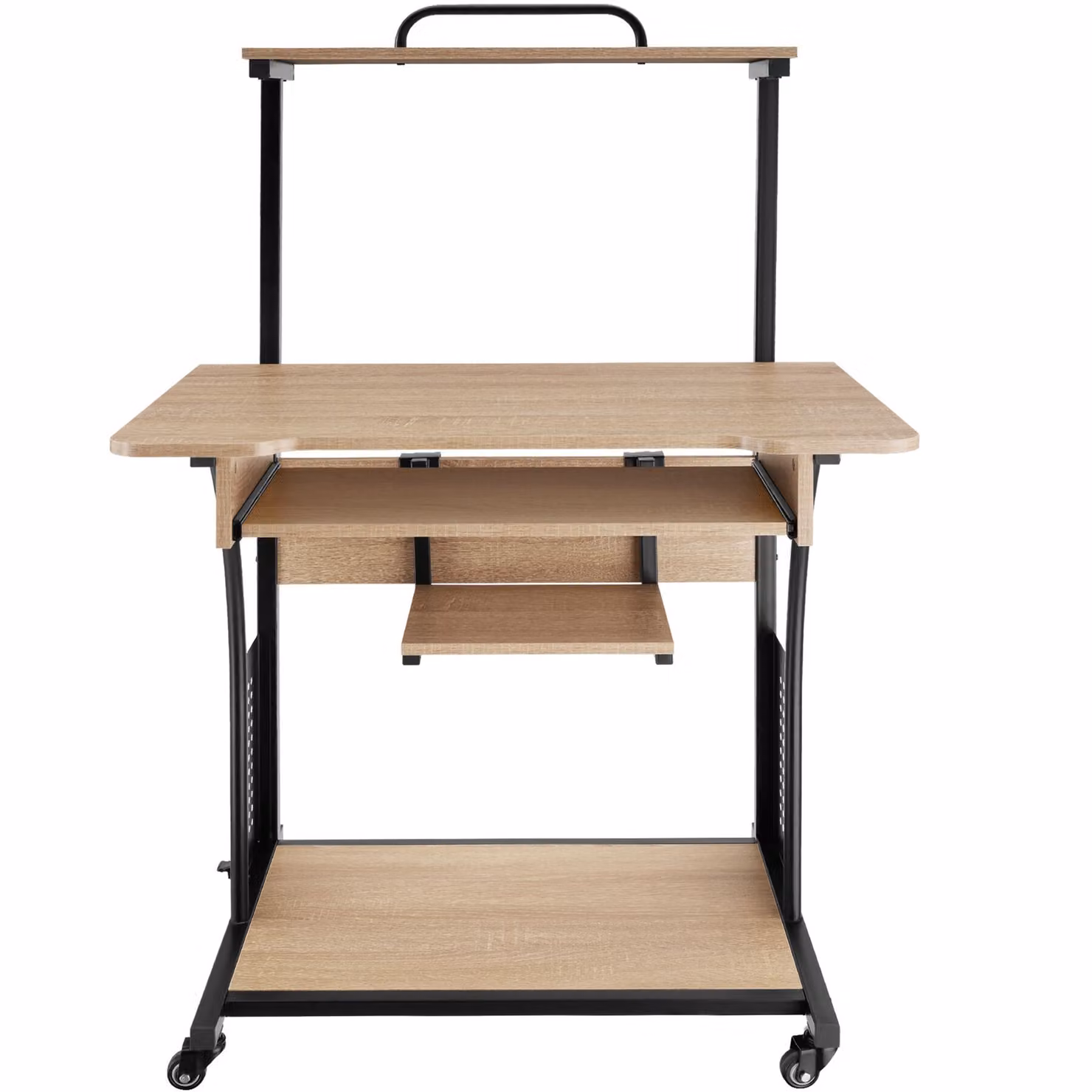 Scrivania da ufficio tectake in stile industriale con piano in legno rovere e struttura in metallo, L: 80 cm, P: 65,5 cm, H: 130,5 cm – 2