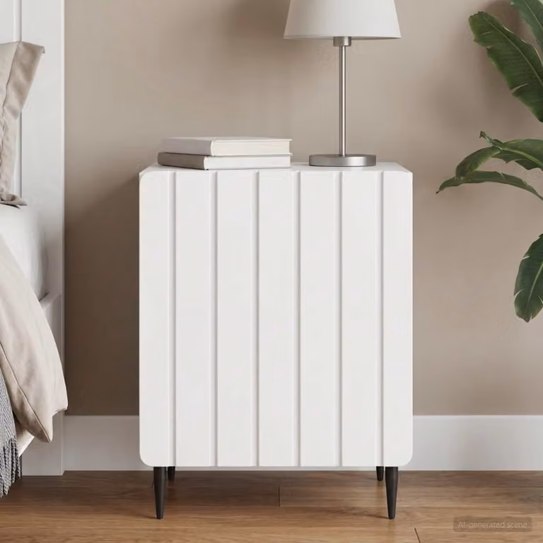 vidaXL Armadio da Notte Moderno Bianco Lucido L/P/H: 43 x 34,5 x 52 cm