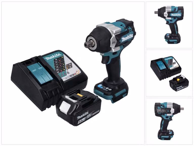 Avvitatore a impulsi a batteria Makita DTW 701 RT1 18 V 700 Nm 1/2" XPT Brushless + 1x batteria ricaricabile 5,0 Ah + caricatore