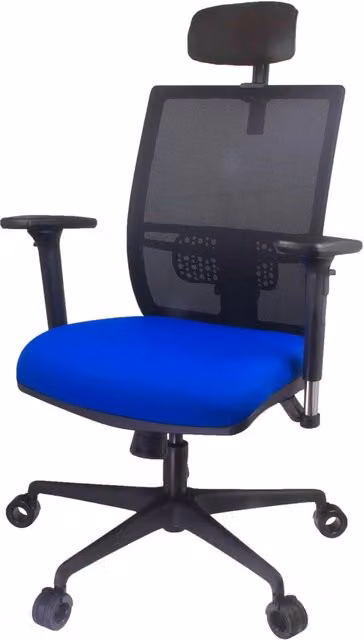 Sedia Poltrona Direzionale da Ufficio 67x67x102-125 cm in ABS e Tessuto Blu