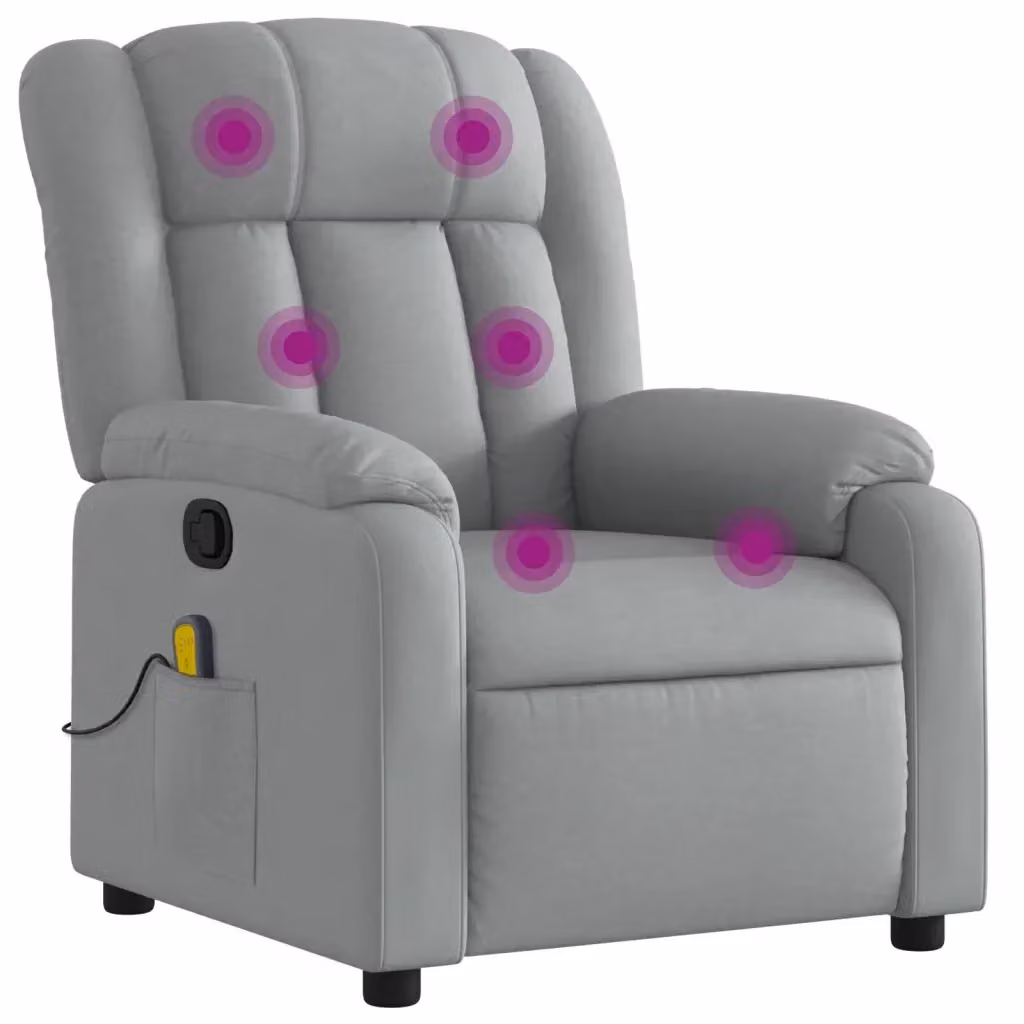 Poltrona reclinabile relax vidaXL in tessuto grigio con braccioli e struttura in legno e metallo – 2