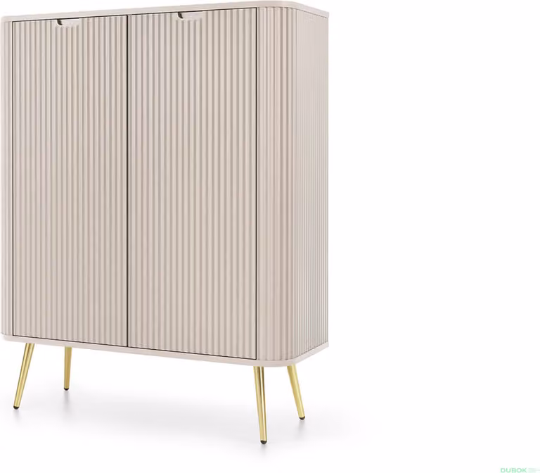 Cassettiera LOTAS con ante - cashmere / oro