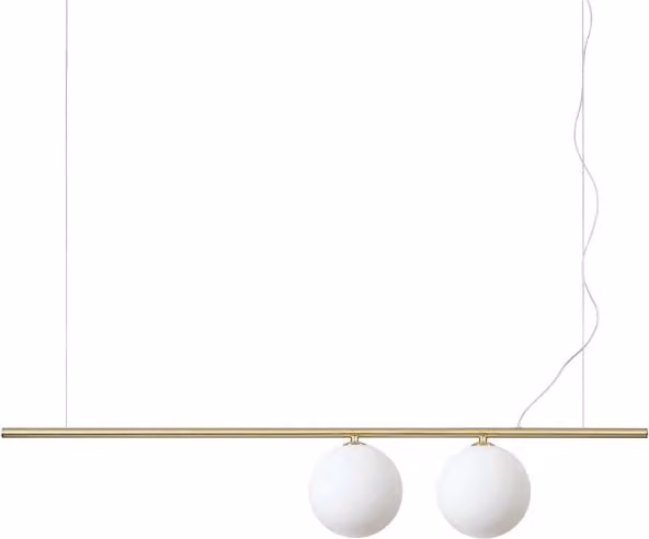 Lampada a sospensione Ideal-Lux Sp2 in ottone e vetro con perline color oro e trasparente