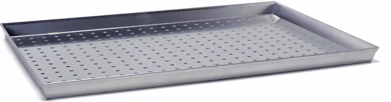 Teglia rettangolare bordo svasato in alluminio - angoli saldati, forata Ø mm 7 lega 3003, dim.60x40cm