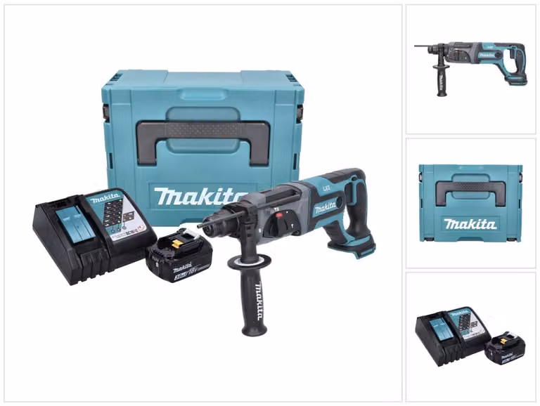 Makita DHR 241 RF1J Tassellatore a batteria 18V con attacco SDS-Plus in valigetta Makpac + 1x Batteria 3,0 Ah + Caricatore