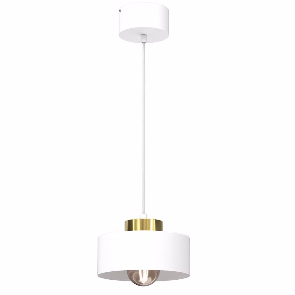 Lampada a sospensione bianca con elemento dorato Marti 1xE27 15W Luminex