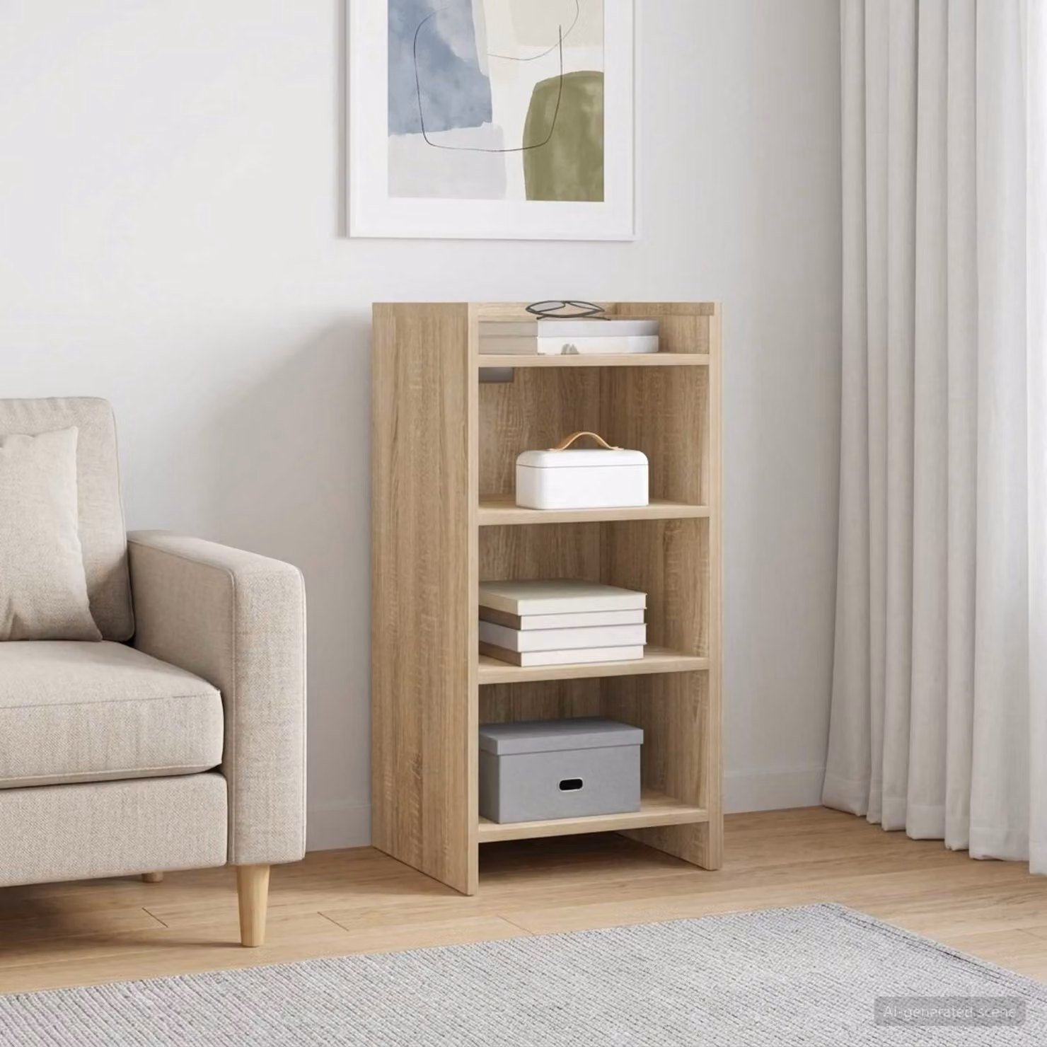 Credenza moderna vidaXL in legno ingegnerizzato color rovere sonoma, L/P/H: 40 x 36 x 80 cm