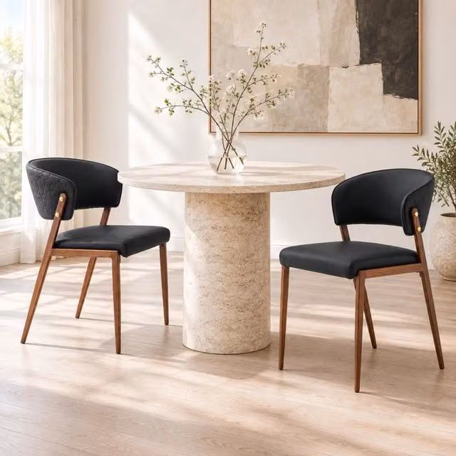 Sedia da pranzo moderna imbottita con struttura in metallo, seduta in similpelle, ergonomica, adatta per cucina e soggiorno