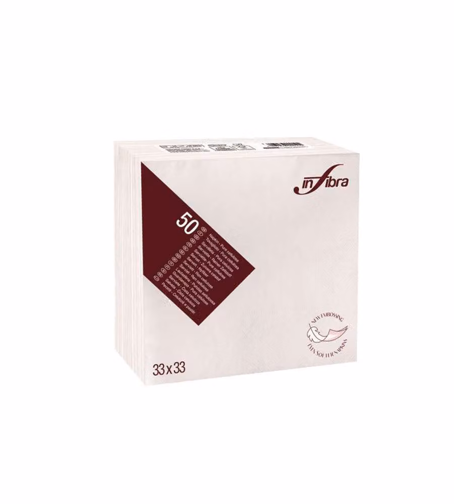 Tovagliolo 2V Bianco Pz 50 33X33 Infibra