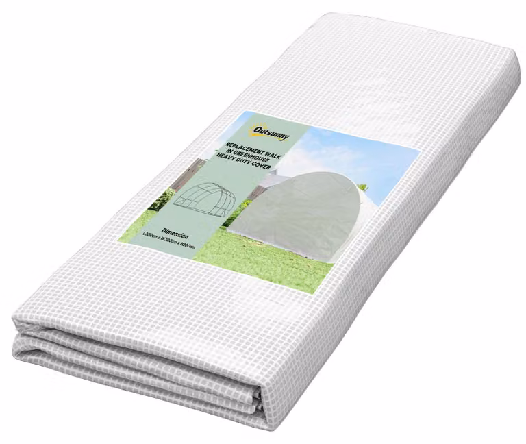 Pellicola per serre, dimensioni 3 x 3 metri, con porta e 6 finestre | Colore: Bianco | Dimensioni: 300x300x200 cm