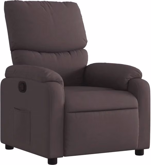 Poltrona | Sedia Relax Reclinabile Marrone Scuro in Tessuto