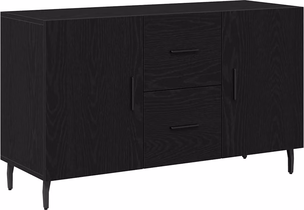 Credenza Rovere Nero 100 x 36 x 60 cm Legno multistrato